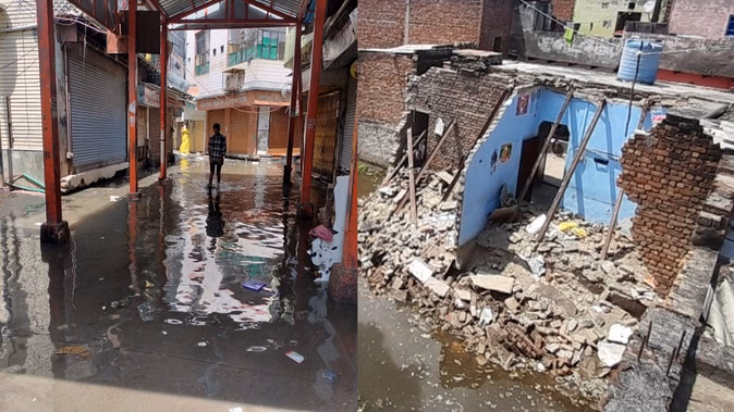 यमुना में बढ़ता जलस्तर: मथुरा-वृंदावन में बाढ़, मकान ढहा; लोग कर रहे पलायन