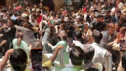 बांकेबिहारी मंदिर में श्रद्धालुओं और सुरक्षा कर्मियों के बीच झड़प, वीडियो वायरल