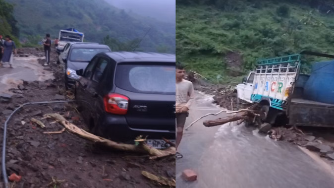 बिलासपुर में बादल फटने से तबाही, पांच वाहन क्षतिग्रस्त और 577 सड़कें बंद