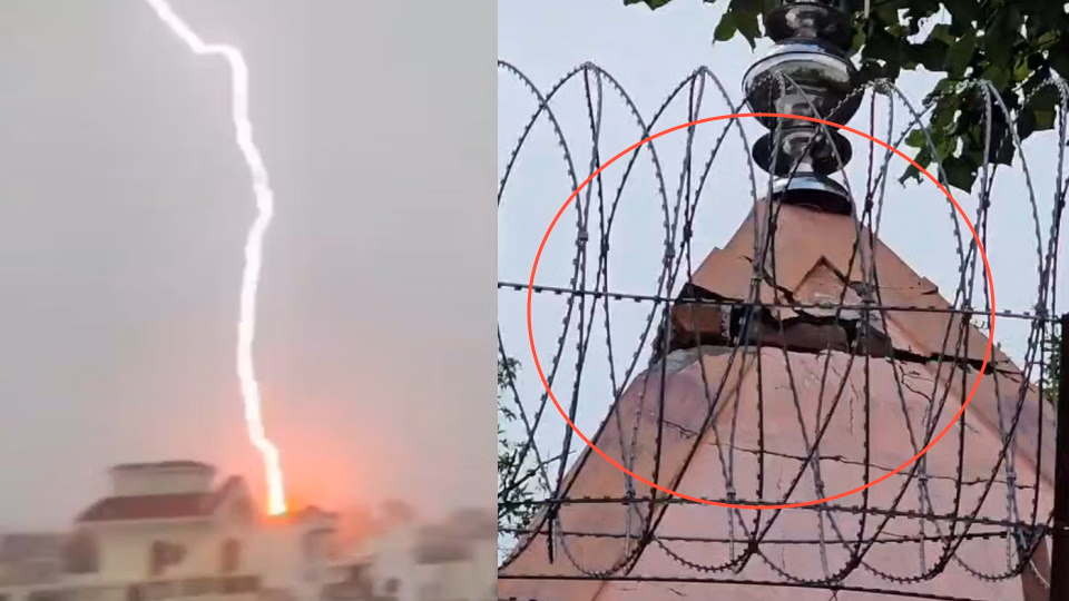 ऋषिकेश में आस्था पथ और झूलेलाल मंदिर पर गिरी आकाशीय बिजली