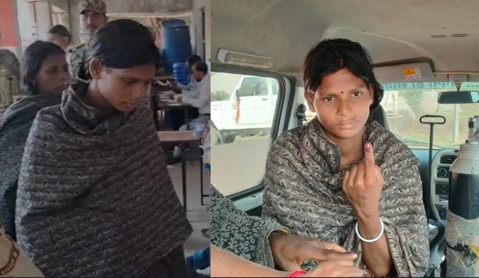 बिहार: प्रसव के कुछ घंटे बाद नवजात को गोद में लेकर वोट डालने पहुंचीं सोनी