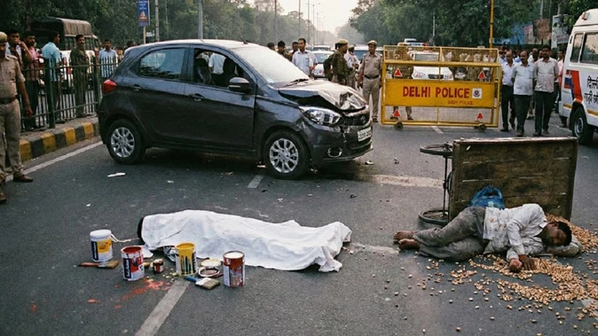 दिल्ली में बेकाबू कार से दो की मौत, चालक फरार