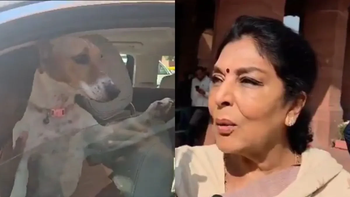 ‘यह काटता नहीं’, संसद में पालतू कुत्ते के साथ आईं रेणुका, भाजपा ने की कार्रवाई की मांग