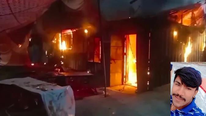 दिल्ली के वसंत विहार रैन बसेरा में लगी आग, पिता के सामने झुलसा बेटा