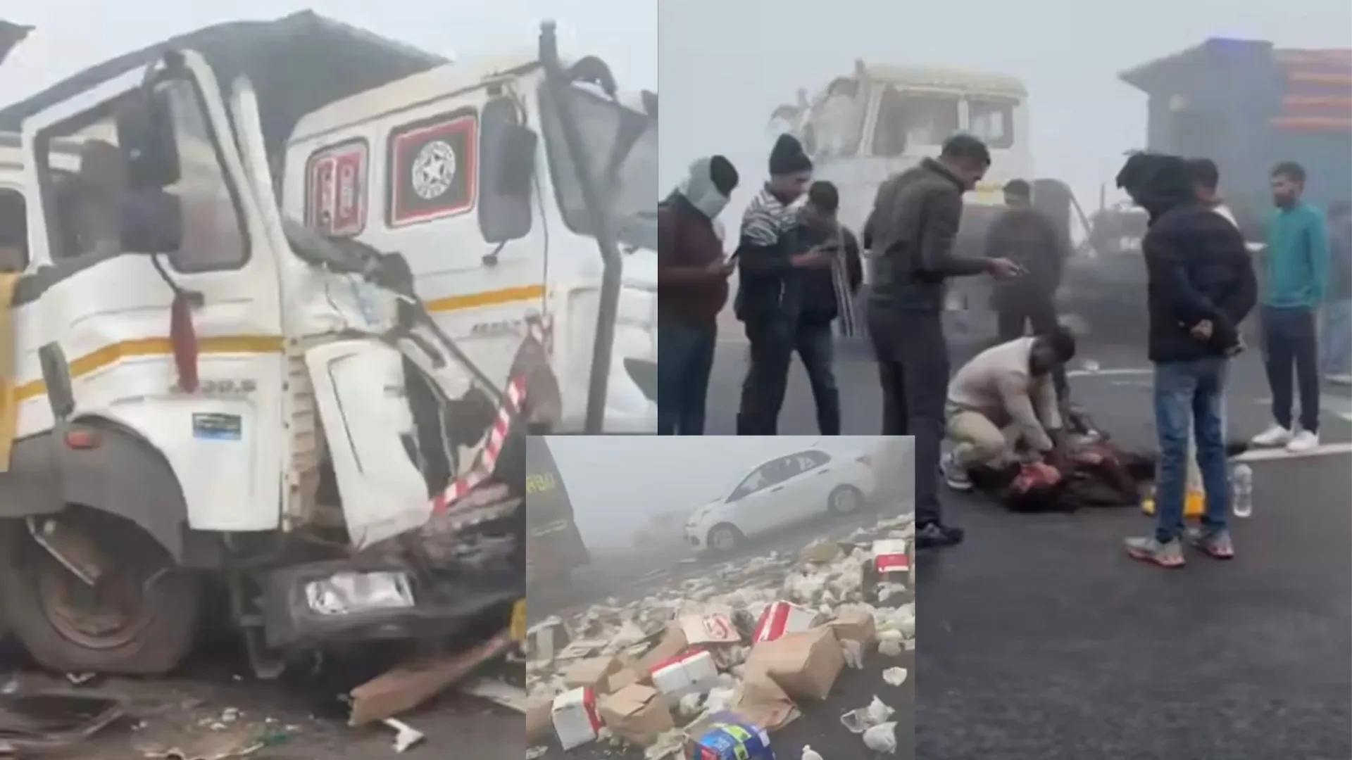 दिल्ली–मुंबई एक्सप्रेसवे पर कोहरे का कहर, दो हादसों में कार कंटेनर से टकराई; 2 की मौत