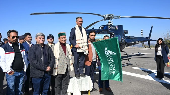 संजौली हेलीपोर्ट से हेली टैक्सी सेवाएं शुरू, सीएम ने किया शुभारंभ
