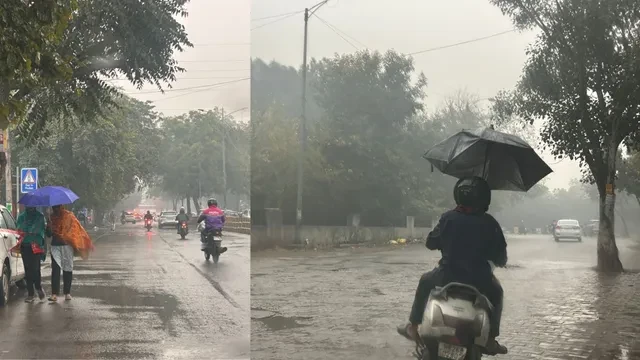 दिल्ली-एनसीआर में बारिश का दौर जारी, नारनौल में ओलावृष्टि से ठंड बढ़ी