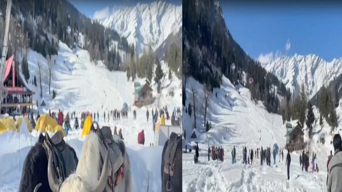 मनाली में बर्फबारी के बाद बढ़ा पर्यटन का आकर्षण, सैलानियों ने उठाया मज़ा