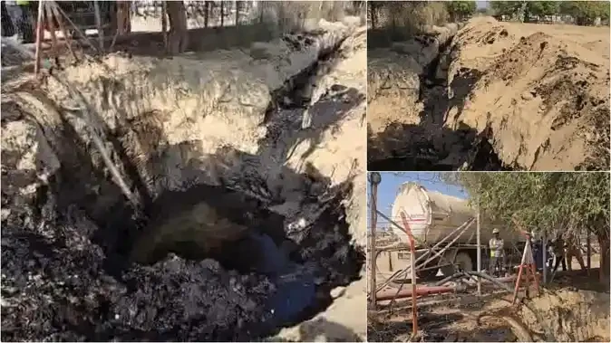 बाड़मेर में ऐश्वर्या ऑयल फील्ड के पास क्रूड ऑयल रिसाव, किसानों की जमीन प्रभावित