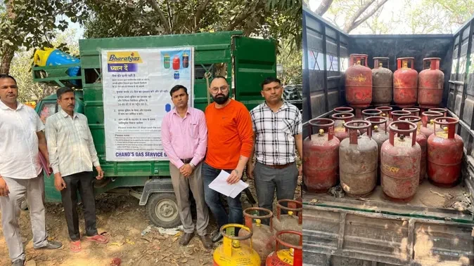 गुरुग्राम में खाद्य विभाग की बड़ी कार्रवाई, पार्किंग से 32 गैस सिलेंडर जब्त