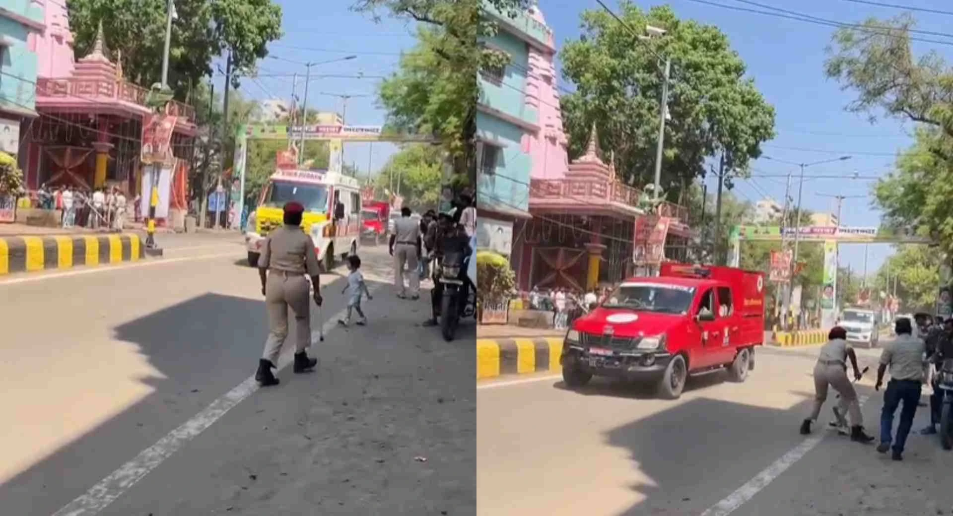 नीतीश कुमार की समृद्धि यात्रा के दौरान सुरक्षा में चूक, काफिले के सामने आई बच्ची