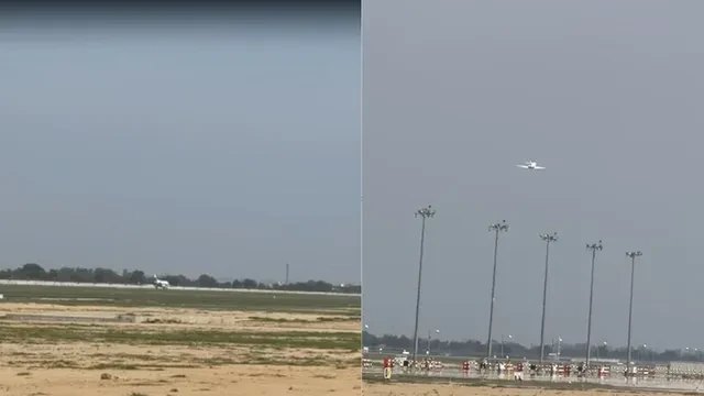 जेवर एयरपोर्ट से सीएम योगी और आनंदी बेन को लेकर पहली फ्लाइट रवाना