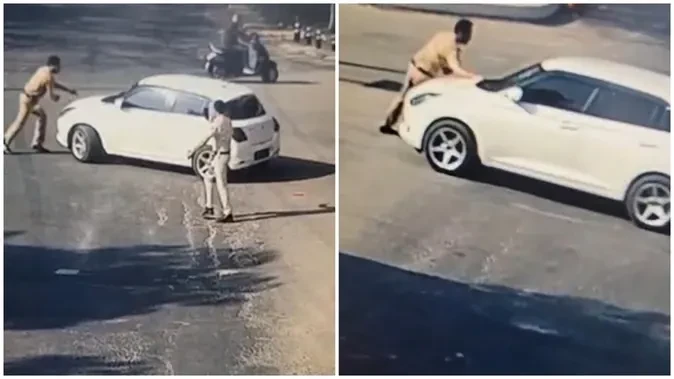 चंडीगढ़: नाबालिग ने पुलिसकर्मी को मारी टक्कर, बोनट पर लटकाकर दौड़ाई कार