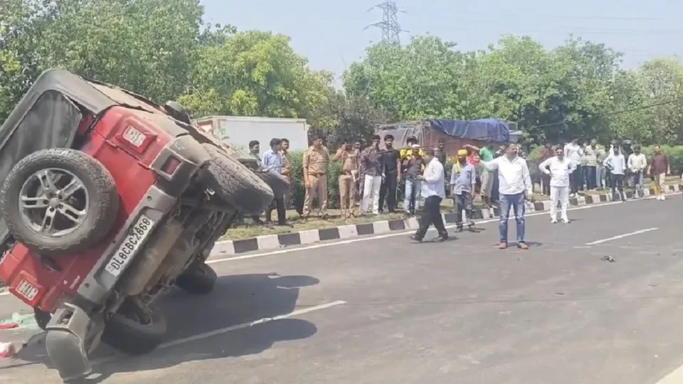 मेरठ: तेज रफ्तार थार ने बाइक को मारी टक्कर, युवक की मौत, महिला घायल