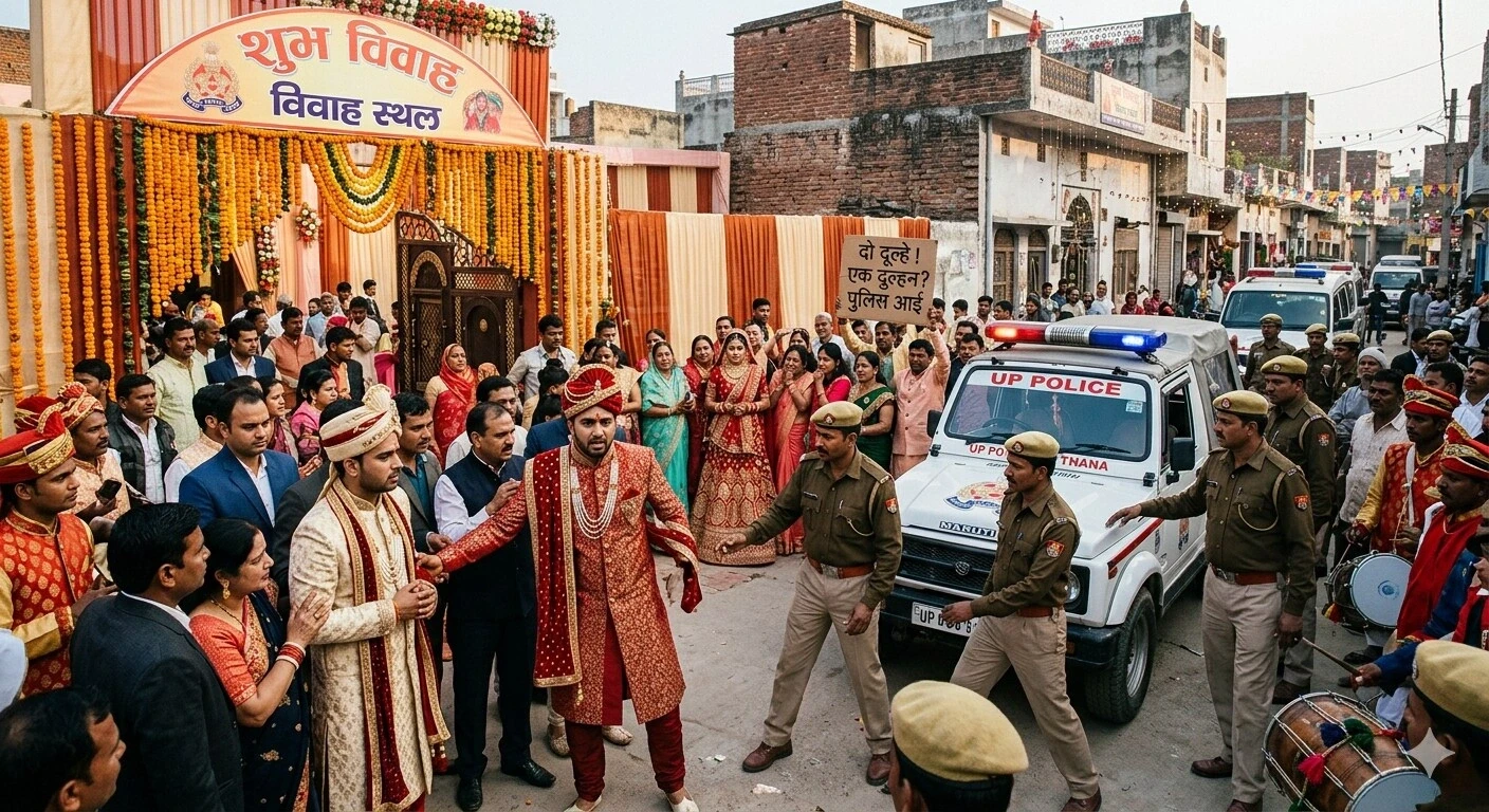 अमरोहा: एक दुल्हन, दो दूल्हे… बैंक्वेट हॉल में पहुंचीं दो बारातें, मचा हंगामा