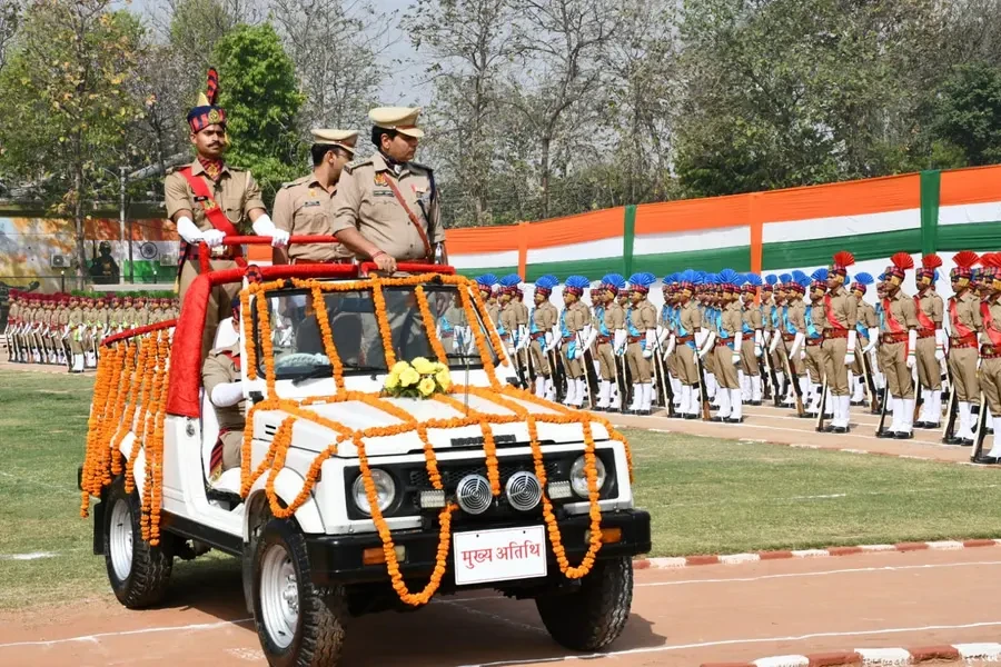 मुजफ्फरनगर: पासिंग आउट परेड की फुल ड्रेस रिहर्सल का एसएसपी ने किया निरीक्षण