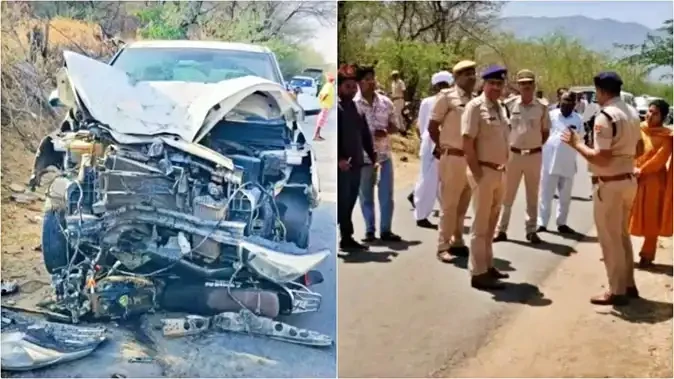 सिरोही: तेज रफ्तार कार की टक्कर से एक ही परिवार के तीन लोगों की मौत