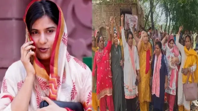 महिला आरक्षण बिल: इकरा हसन के घर के बाहर भाजपा महिलाओं का विरोध प्रदर्शन