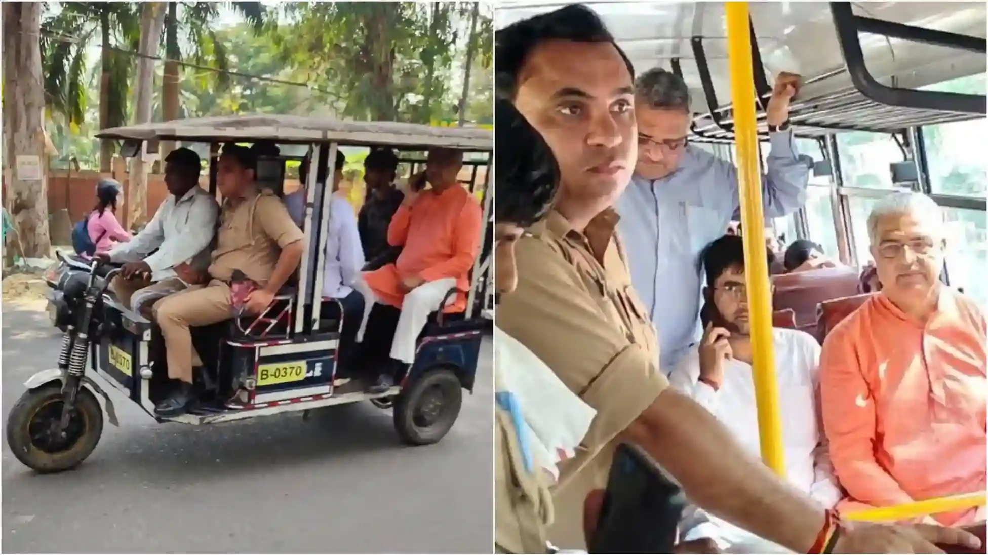 बिजनौर में पूर्व सांसद भारतेन्द्र सिंह ने रिक्शा और बस से किया सफर, ईंधन बचत का दिया संदेश