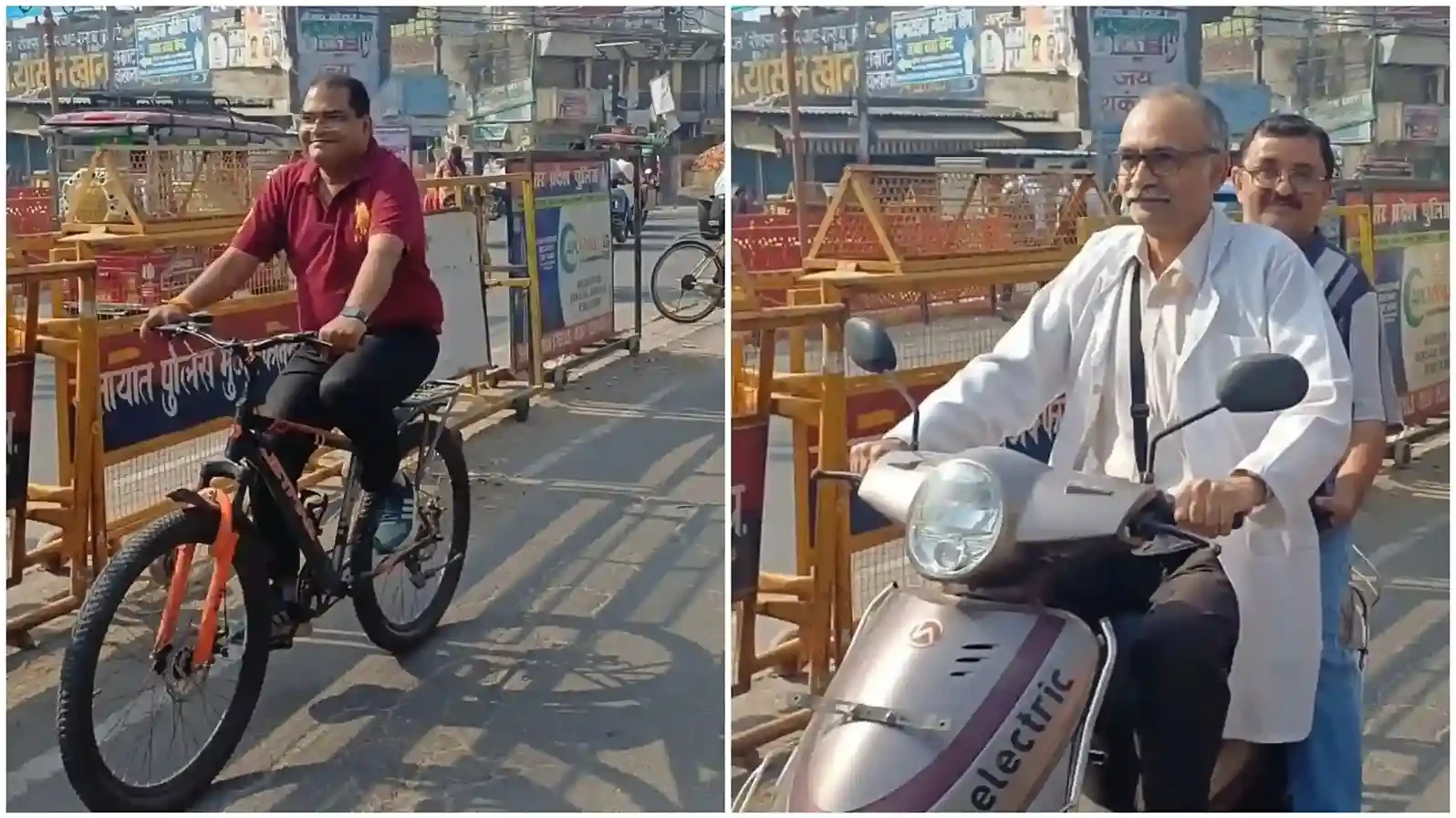 मुजफ्फरनगर: डॉक्टरों की अनोखी पहल, साइकिल और ई-स्कूटी से पहुंचे जिला अस्पताल