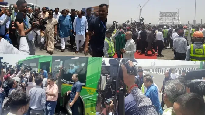 डीएनडी से जैतपुर तक एक्सप्रेसवे निर्माण का जायजा लेने पहुंचे गडकरी