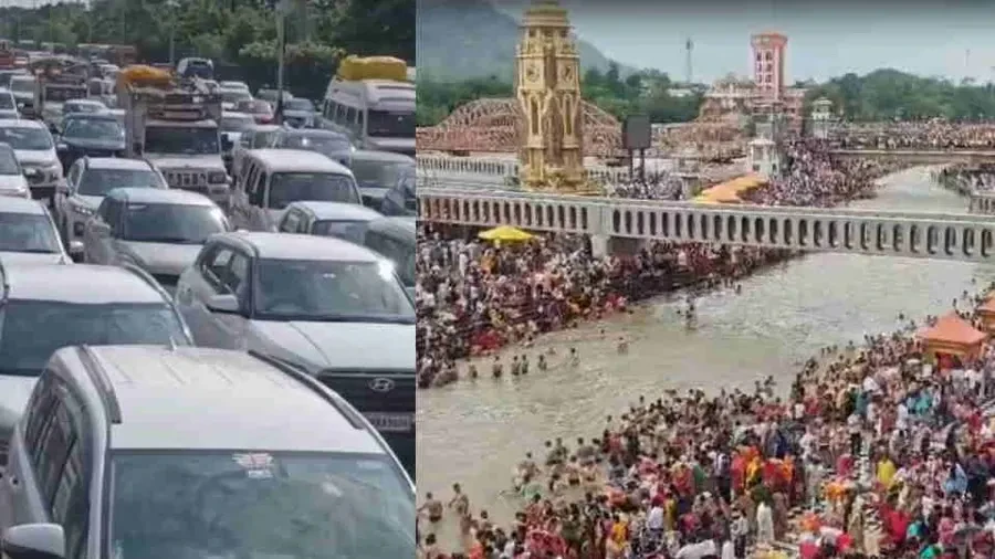 हरिद्वार में पूर्णिमा स्नान पर उमड़ा जनसैलाब, शहर में भीषण जाम