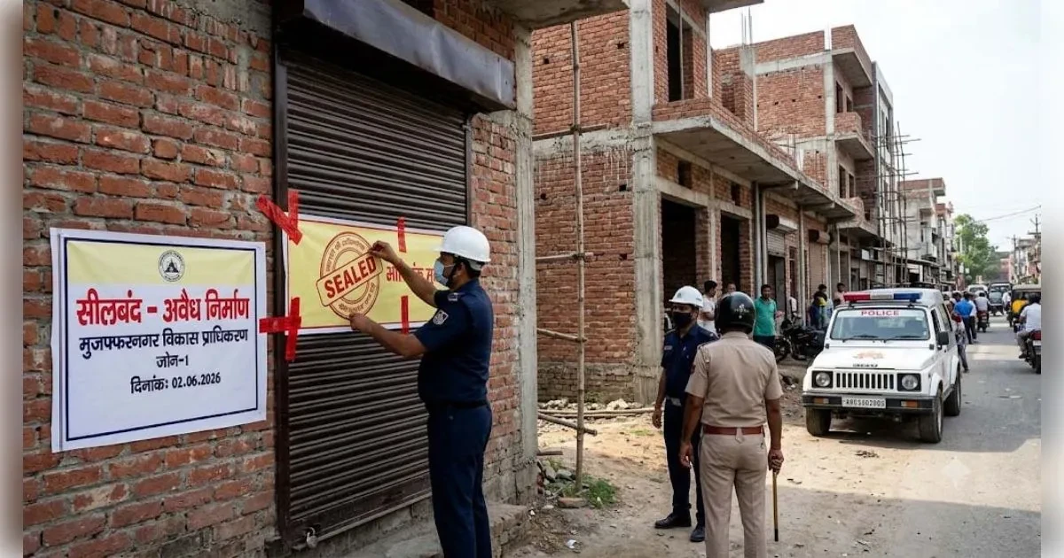 मुजफ्फरनगर: अवैध निर्माण पर एमडीए की बड़ी कार्रवाई, तीन भवन सील
