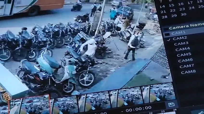 मुजफ्फरनगर: नई मंडी में दिनदहाड़े बाइक चोरी, कैमरे में कैद हुई पूरी वारदात