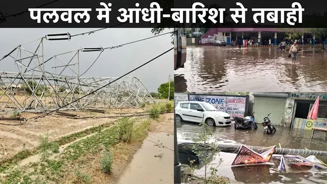 पलवल में तेज आंधी-बारिश से भारी तबाही, गिरे 200 से ज्यादा पोल, कई गांव अंधेरे में
