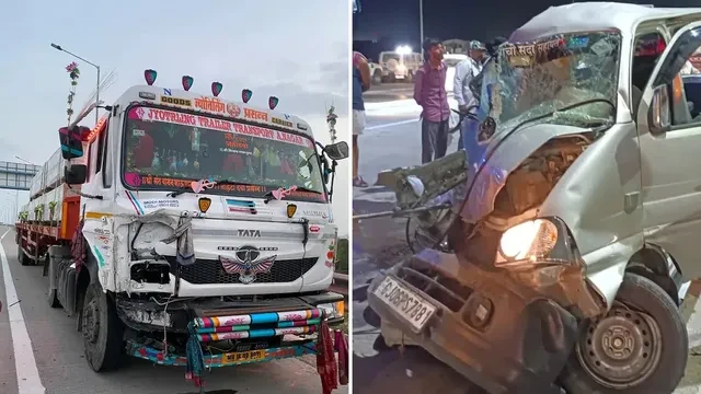 वडोदरा एक्सप्रेसवे हादसा: बस-ट्रक और कार की टक्कर में चार की मौत
