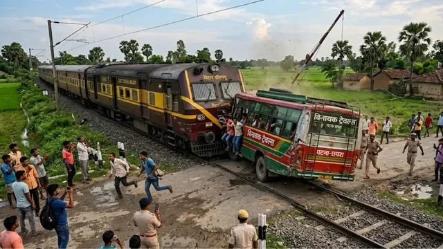 बिहार में बड़ा रेल हादसा टला, बस से टकराई DMU ट्रेन; मची अफरातफरी