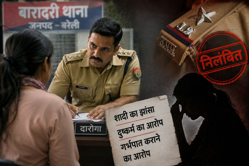 पति की शिकायत लेकर थाने पहुंची महिला, दारोगा पर शादी का झांसा देकर दुष्कर्म का आरोप; SSP ने किया निलंबित