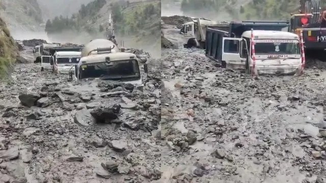 किश्तवाड़ में भारी बारिश से बड़ा लैंडस्लाइड, क्वार पावर प्रोजेक्ट के पास मलबे में दबे वाहन
