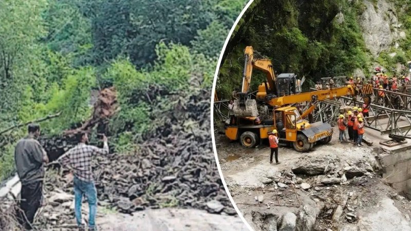 बारिश से यमुनोत्री मार्ग प्रभावित, पैदल रास्ते का हिस्सा धंसा; कई जगह हाईवे बंद