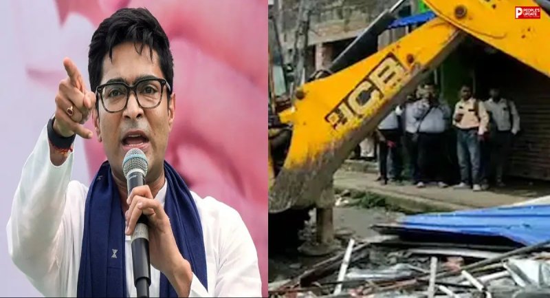 दक्षिण 24 परगना प्रशासन का बड़ा कदम, अभिषेक बनर्जी के कार्यालय पर चला बुलडोजर