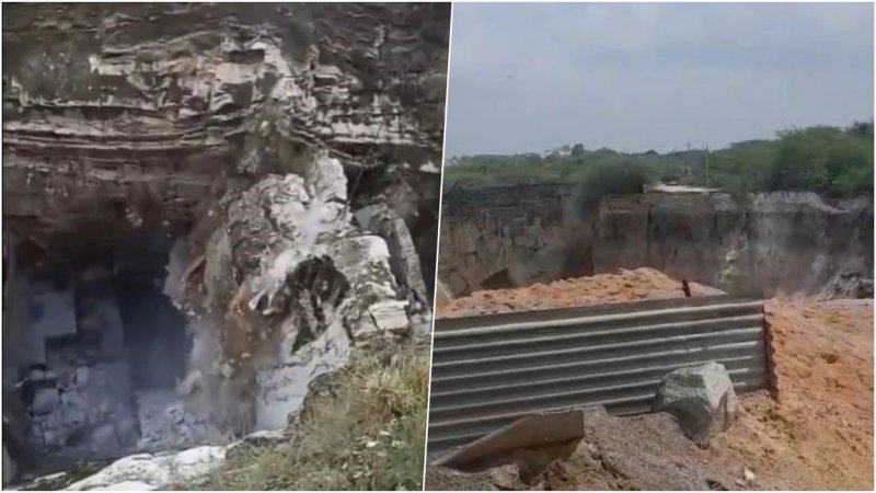 नागौर: मकराना में जमीन धंसी, कालानाडा-कटाणी मार्ग खदानों में समाया; 10 गांवों का संपर्क टूटा