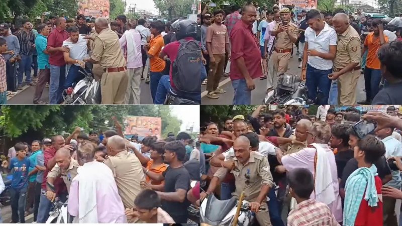 बुलंदशहर में आंबेडकर पर टिप्पणी के आरोपी को भीड़ ने घेरा, पुलिस हिरासत से निकालकर की पिटाई