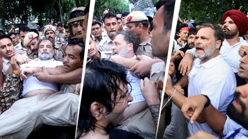 संसद से PM आवास तक हंगामा: राहुल गांधी के प्रदर्शन, हिरासत और रिहाई तक दिनभर क्या-क्या हुआ?