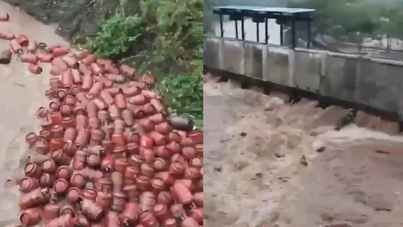 महाराष्ट्र: बाढ़ के तेज बहाव में बह गए 3,000 गैस सिलेंडर, प्रशासन ने जारी की चेतावनी
