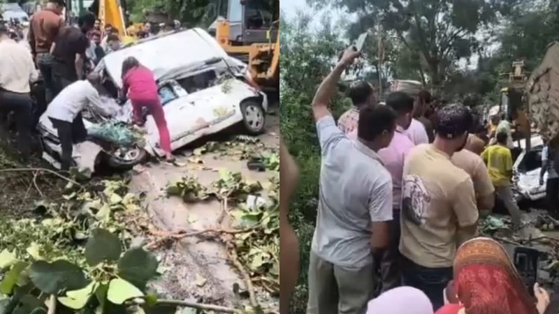 हिमाचल में दर्दनाक हादसा, चलती कार पर गिरी भारी चट्टान; एक की मौत, दो गंभीर