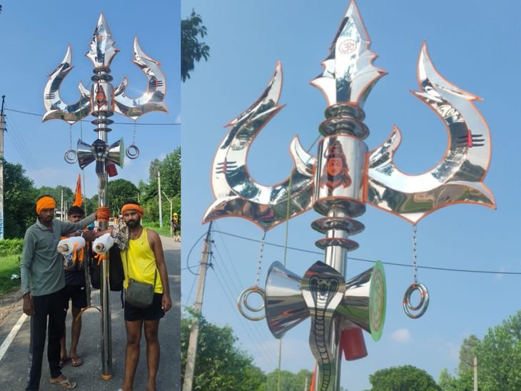 14 फीट ऊंची त्रिशूल कांवड़ बनी आकर्षण का केंद्र, मुजफ्फरनगर में देखने को उमड़ी भीड़