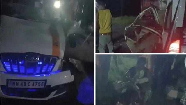 कुबेरेश्वर धाम जा रहे श्रद्धालुओं की कार खड़े ट्रक से टकराई, 3 की मौत; 9 घायल
