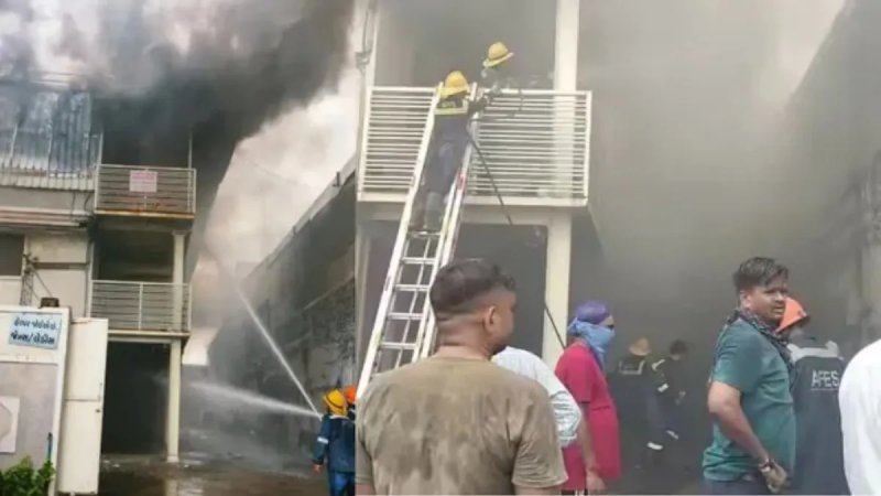 अहमदाबाद की फूड पैकेजिंग फैक्ट्री में भीषण आग, दमकल की 10 गाड़ियां मौके पर