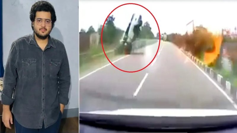 अतीक के बेटे आबान के एक्सीडेंट का VIDEO आया सामने, डिवाइडर से टकराकर हवा में उछली कार