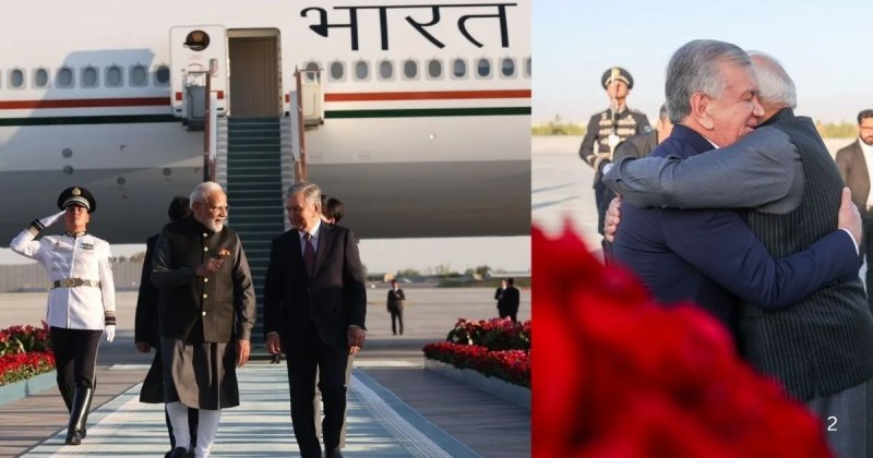 ताशकंद पहुंचे PM मोदी, उज्बेकिस्तान के राष्ट्रपति मिर्जियोयेव ने किया गर्मजोशी से स्वागत