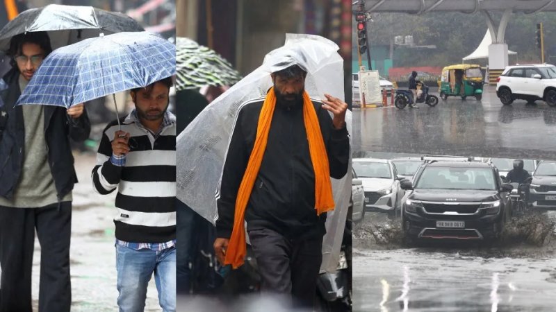 दिल्ली-NCR में अचानक बदला मौसम, काले बादलों के साथ तेज बारिश; लोगों को मिली राहत