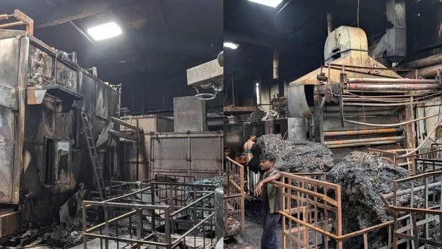 पानीपत की कास्मिक रग्स फैक्ट्री में भीषण आग, दो महंगी मशीनें जलकर खाक