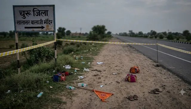 सालासर बालाजी के दर्शन को जा रहे तीन युवकों की दर्दनाक मौत, अज्ञात वाहन ने मारी टक्कर