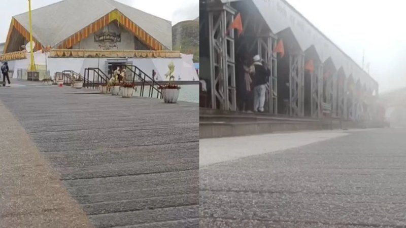 हेमकुंड साहिब में सीजन की पहली बर्फबारी, रुद्रप्रयाग में भारी बारिश से बदला मौसम