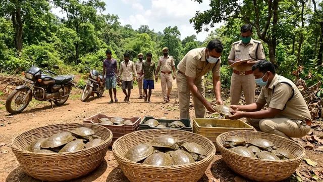 ओडिशा में कछुओं की तस्करी का खुलासा, दो बाइक से ले जाए जा रहे थे 55 जिंदा कछुए